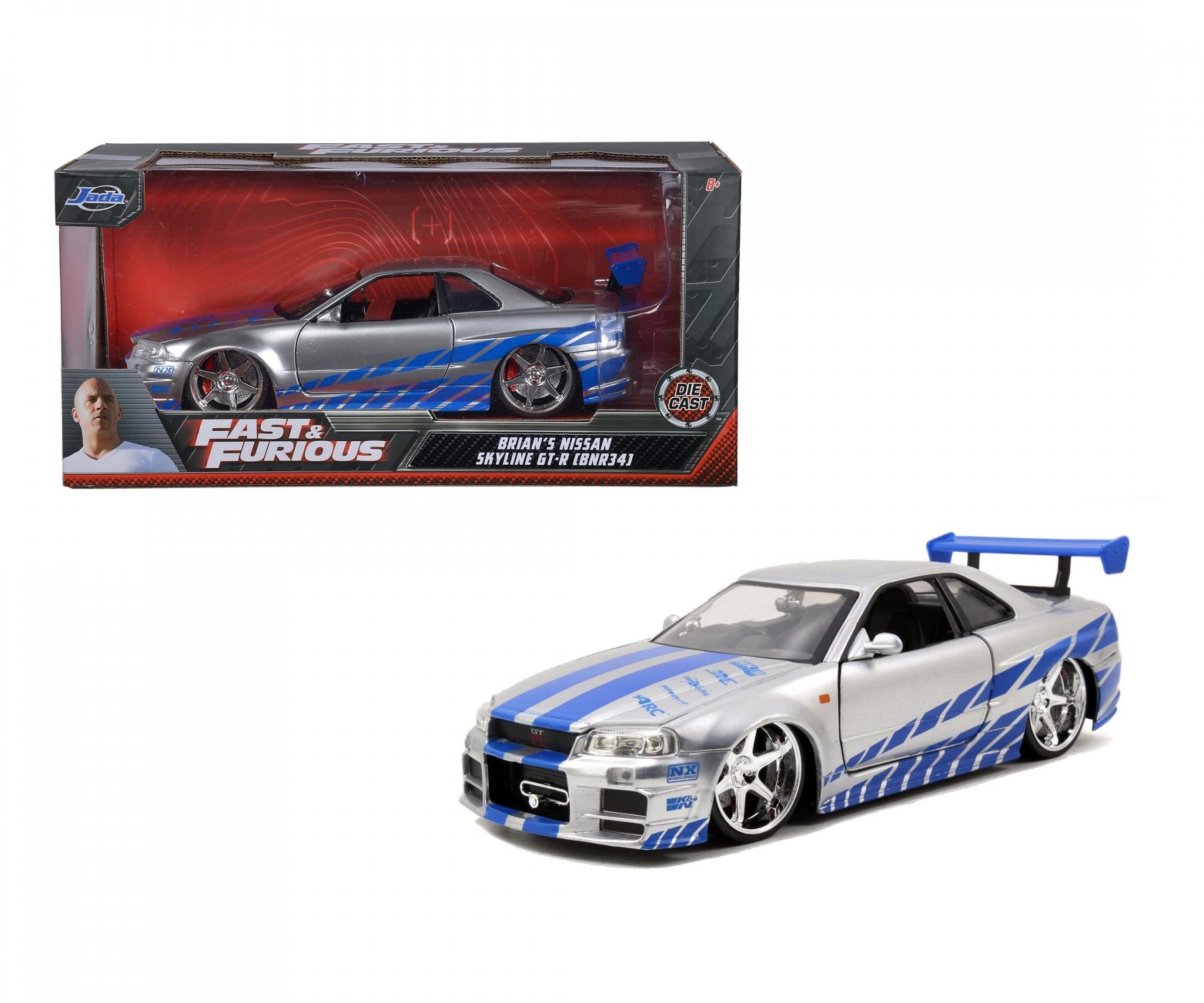 Jada Toys – Nissan Skyline 2002 Fast & Furious – Échelle 1:24 – Modèle Miniature Pour Collectionneur