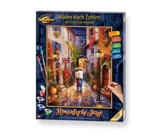 Romantische Gasse Malen nach Zahlen