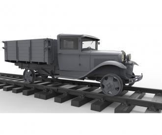 1:35 1,5to Railroad Truck AA Type w/Rail