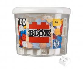 Blox - 100 briques de 4 pièces blanches - compatibles avec les briques de jeu connues