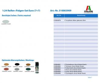 1:24 Reifen-/Felgen-Set Euro (7+7)