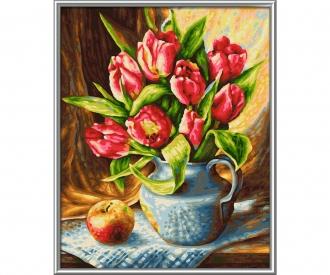 A bunch of tulips - painting by numbers