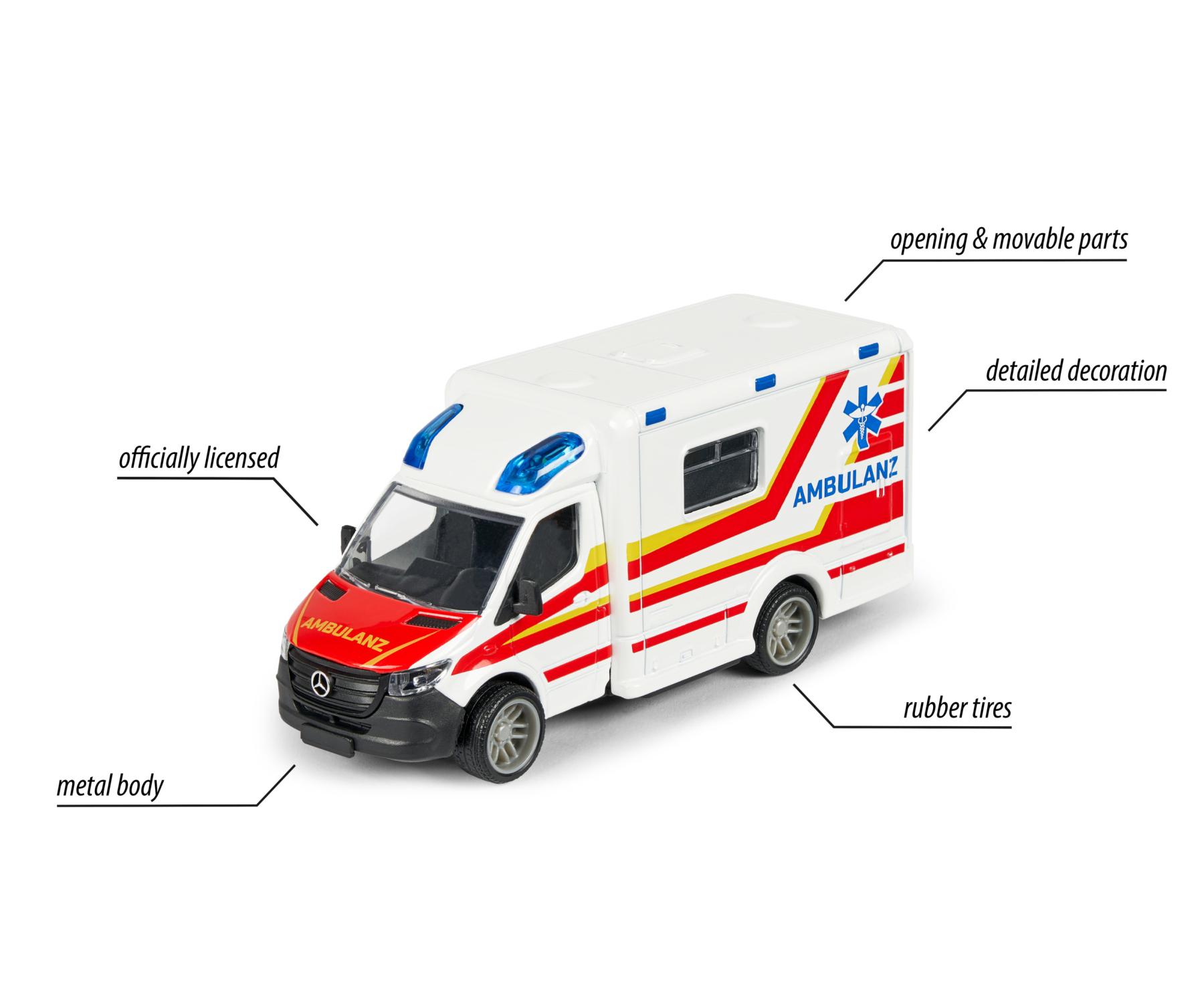 Coche De Colección Majorette - Mercedes-Benz Sprinter Ambulancia Noruega, Con Luces, Sonido Y Puertas Abatibles, Escala 1:43 Coche De Colección Majorette - Mercedes-Benz Sprinter Ambulancia Noruega, Con Luces, Sonido Y Puertas Abatibles, Escala 1:43