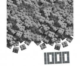 Blox - 1000 briques de 4 pièces grises - compatibles avec les briques de jeu connues