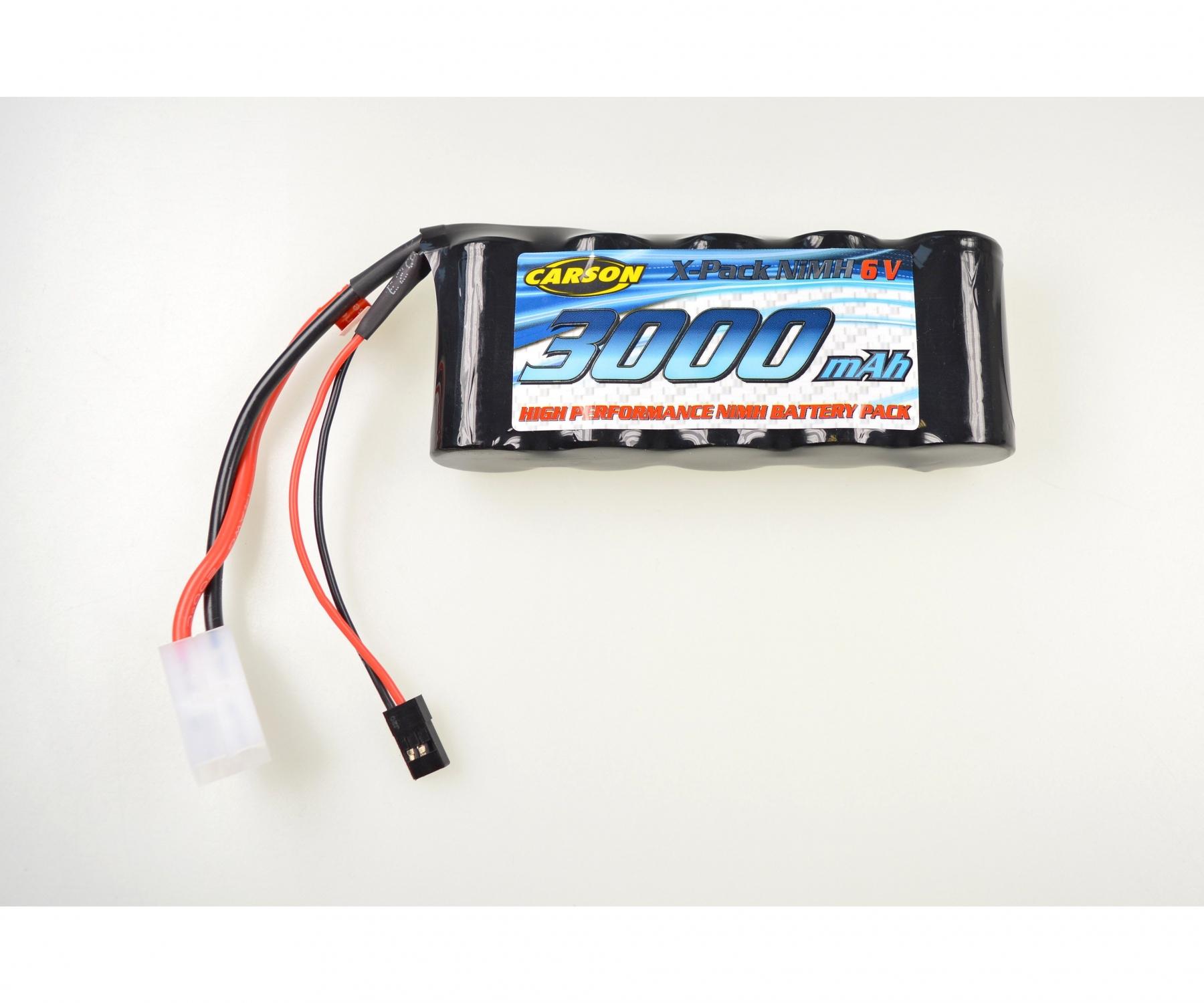 Batería Recargable NiMH Carson 6V 3000mAh SubC Con Conector Tamiya, Para Coches RC Y Modelismo, Accesorio De Alta Calidad Compatible Con Vehículos De Radiocontrol