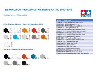 Tamiya 1:6 Honda CRF 1000L Africa Twin Motorrad-Bausatz