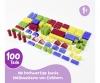 Coloured Wooden Blocks with Storage Box - 100 Pieces