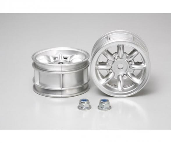 M-Chassis 8-Spoke Wheels, RC rims, chrome 24mm
