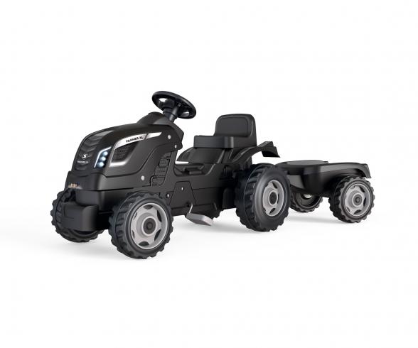 Smoby Life Farmer XL Black tractor + trailer