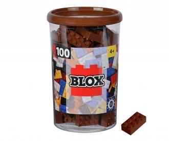 Blox 100 briques marron 8 plots en boîte