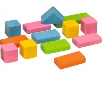 Coloured Wooden Blocks - 75 Pieces
