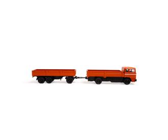 1:87 MB 1620 flatbed w.trailer 100% oran