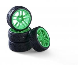 SM SunniMix 4PC Rubber RC Car Tires - 7.3cm Diameter, For WPL 1:16 & MN90/MN91 Models, Off-Road Buggy Crawler Wheels