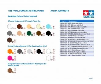 1:35 French Med. Tank SOMUA S35, model kit