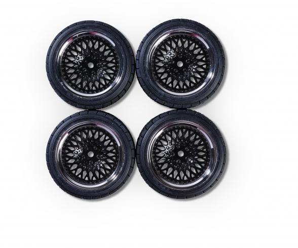 1:10 Rally Design3, wheel set, chrome black