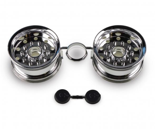 1:14 Wheel Wide Trailer Wheels, Chrome Rims