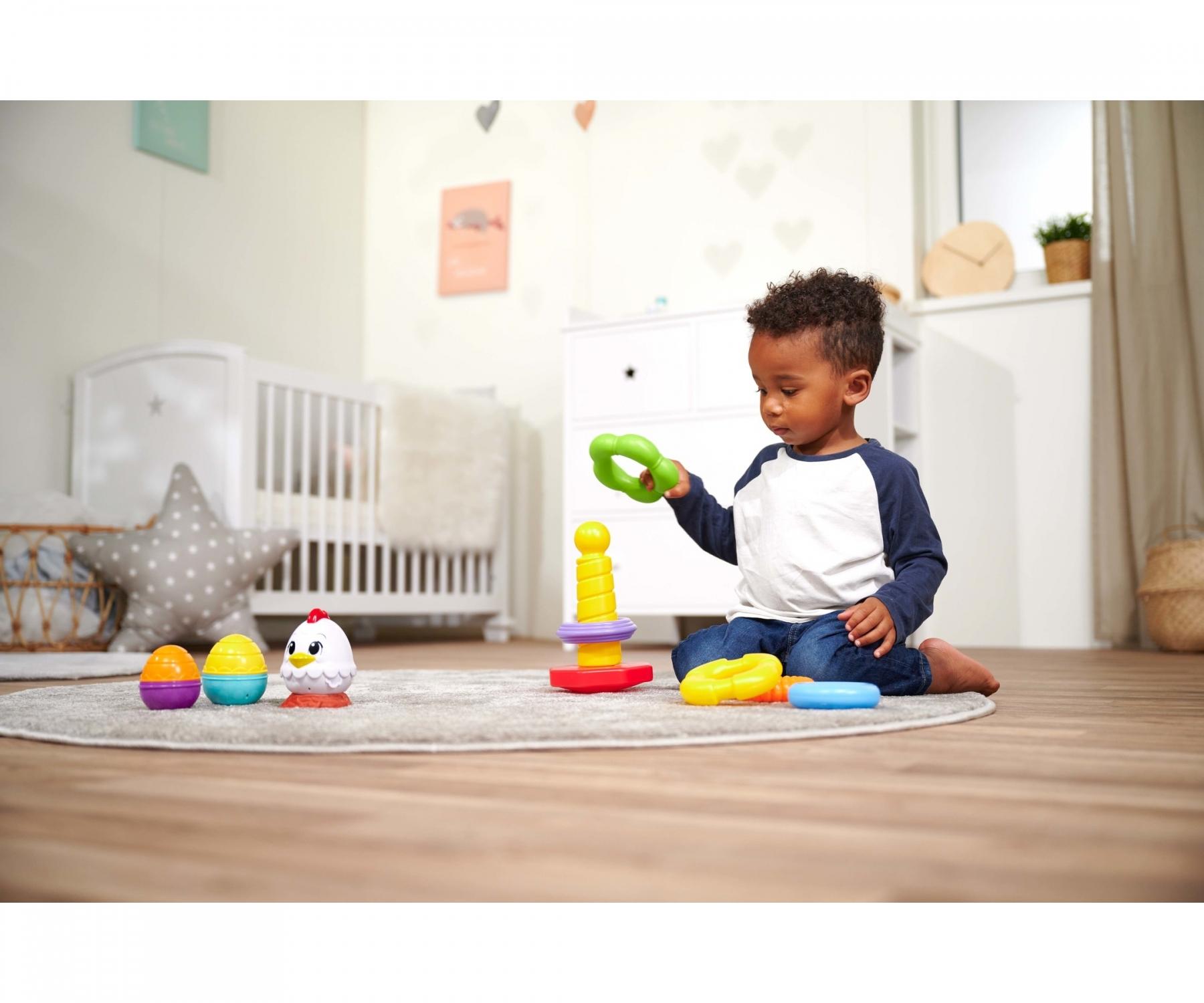 Simba 104018158 - ABC Ringpyramide, Steckspiel, 6 Teile, 20cm, 5