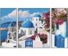 Santorin (Triptychon) Malen nach Zahlen