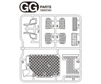 Scania S770 Steps, model parts set, silver sprue