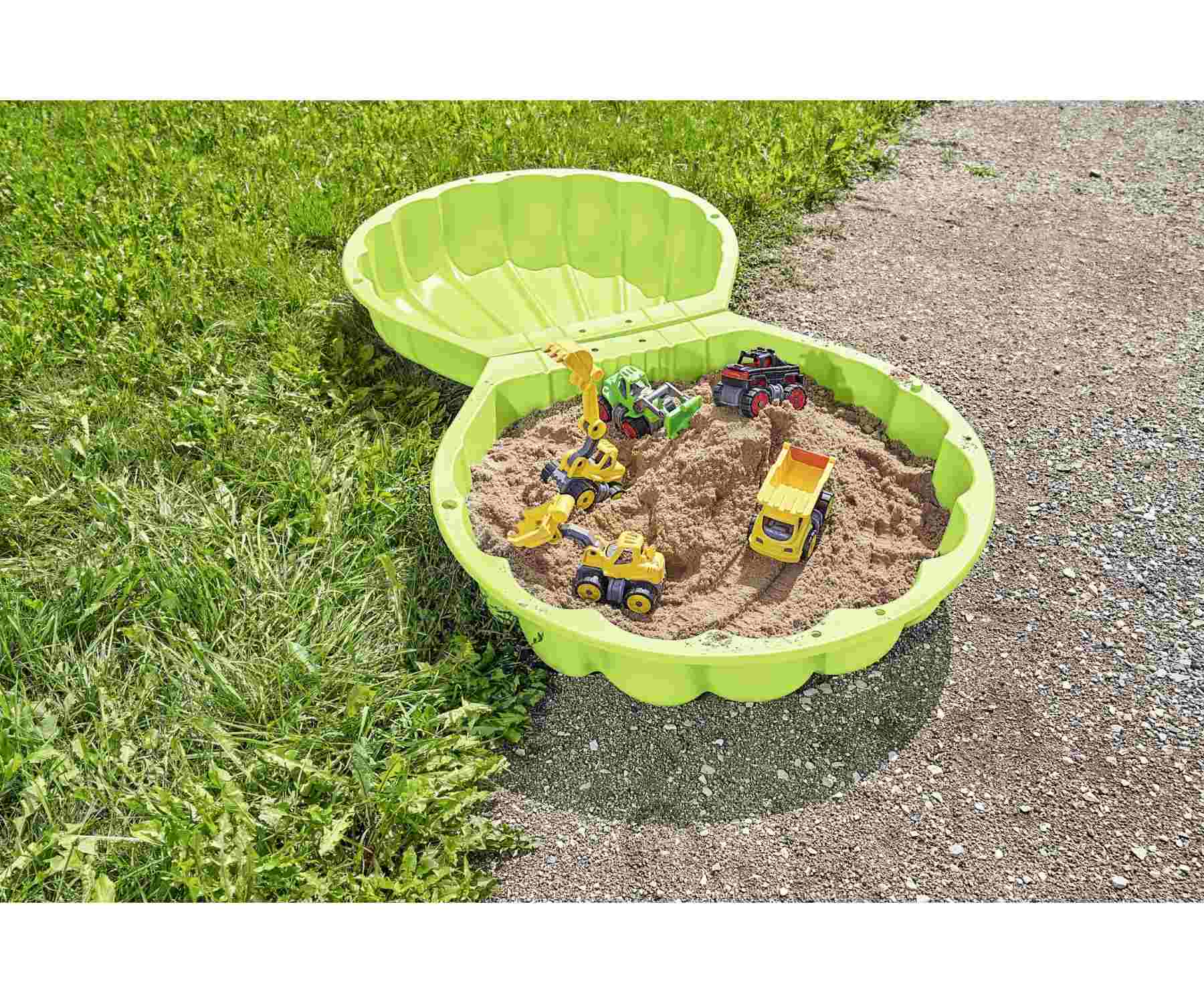 Bac à Sable 2-en-1 BIG – Coquillage Bleu – 176x74x21 Cm – Pliable, Résiste Aux UV – Dès 18 Mois