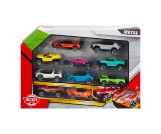 Lot de 10 véhicules en métal moulé, voitures à roue libre