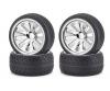 1:10 CV-10B, on-road tyre set, chrome rims