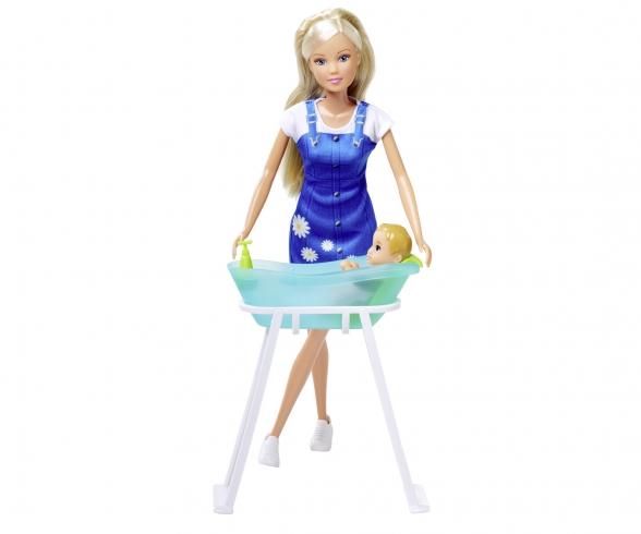 Steffi LOVE Baby Bath – Poupée 29 cm et bébé