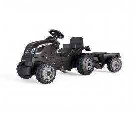 Smoby Life Farmer XL Black tractor + trailer