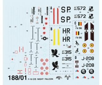 Italeri F-16 C/D Night Falcon Model Kit 1:72