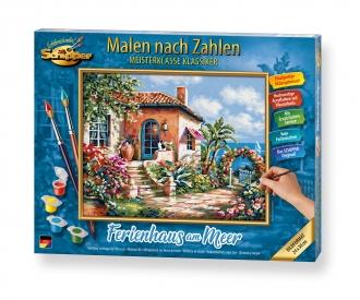Holiday cottage by the sea - painting by numbers