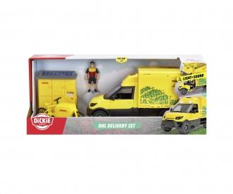 DHL Delivery Set, coffret de jeu véhicule de livraison de colis 25 cm