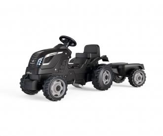 Smoby Life Tracteur Farmer XL Noir + Remorque