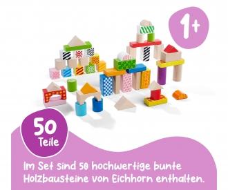 Color Wooden Building Blocks - 50 pièces