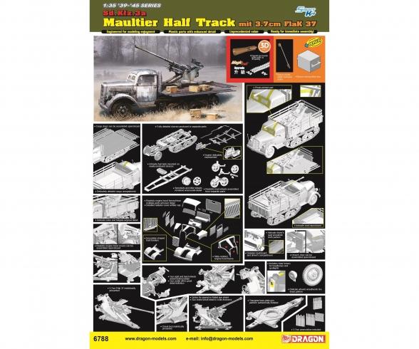1:35 Sd.Kfz.3aMaultierHalfTrack3,7cmFlaK 1:35 Sd.Kfz.3aMaultierHalfTrack3,7cmFlaK