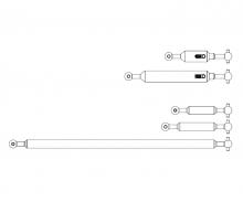 1:14 Prop.shaft Set 8x8 (4) Tipper adj.